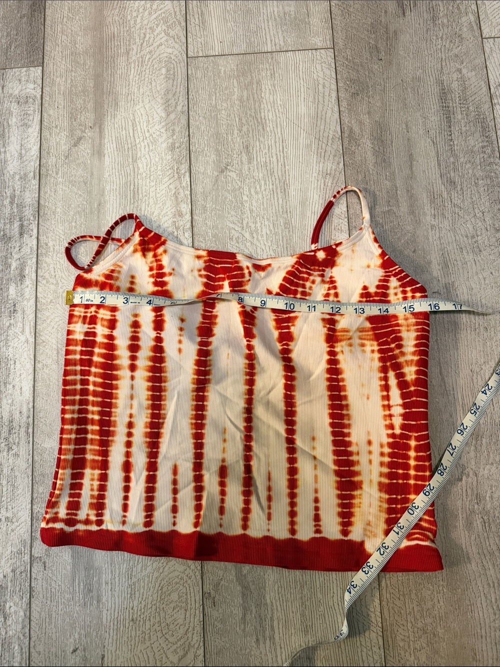 Speedo Orange and Cream Tie-Dye Spaghetti Strap Tankini Top